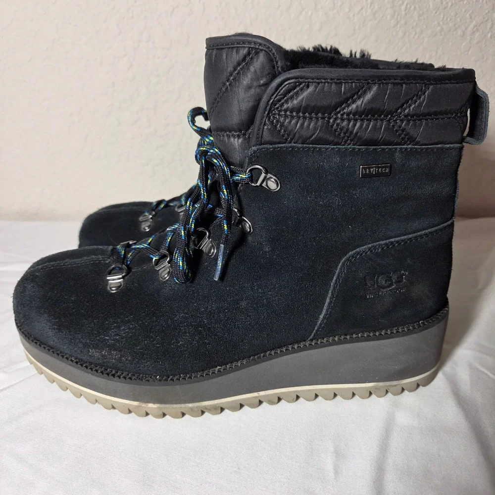 UGG Adirondack III Hiker Boot Black Suede Waterproof 1095712 Womens 7.5